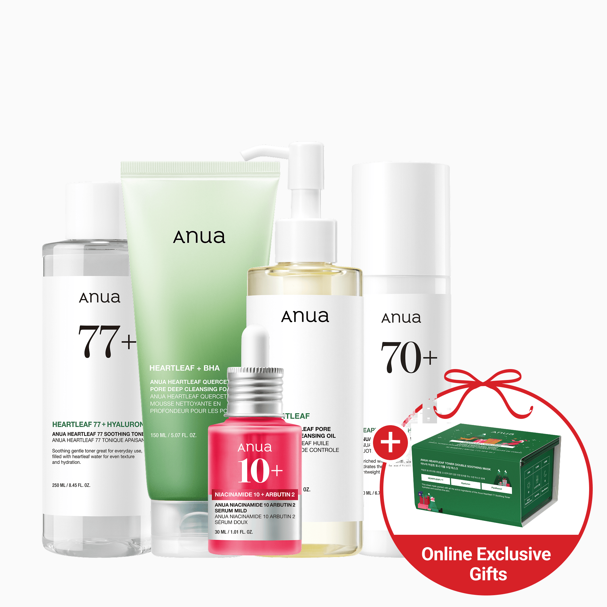 Anua Global Bundle 5-step Korean Skincare Set 5-step Korean Skincare Set + Special Gift (30 Sheet Masks)