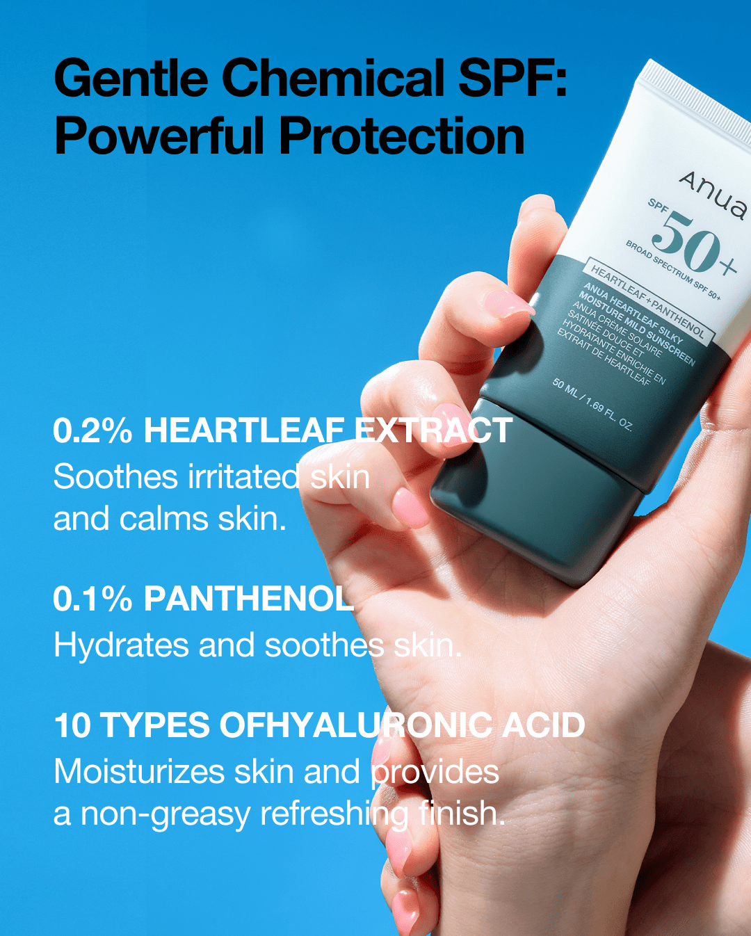 Anua Sun Care 50ML Heartleaf Silky Moisture Mild Sunscreen