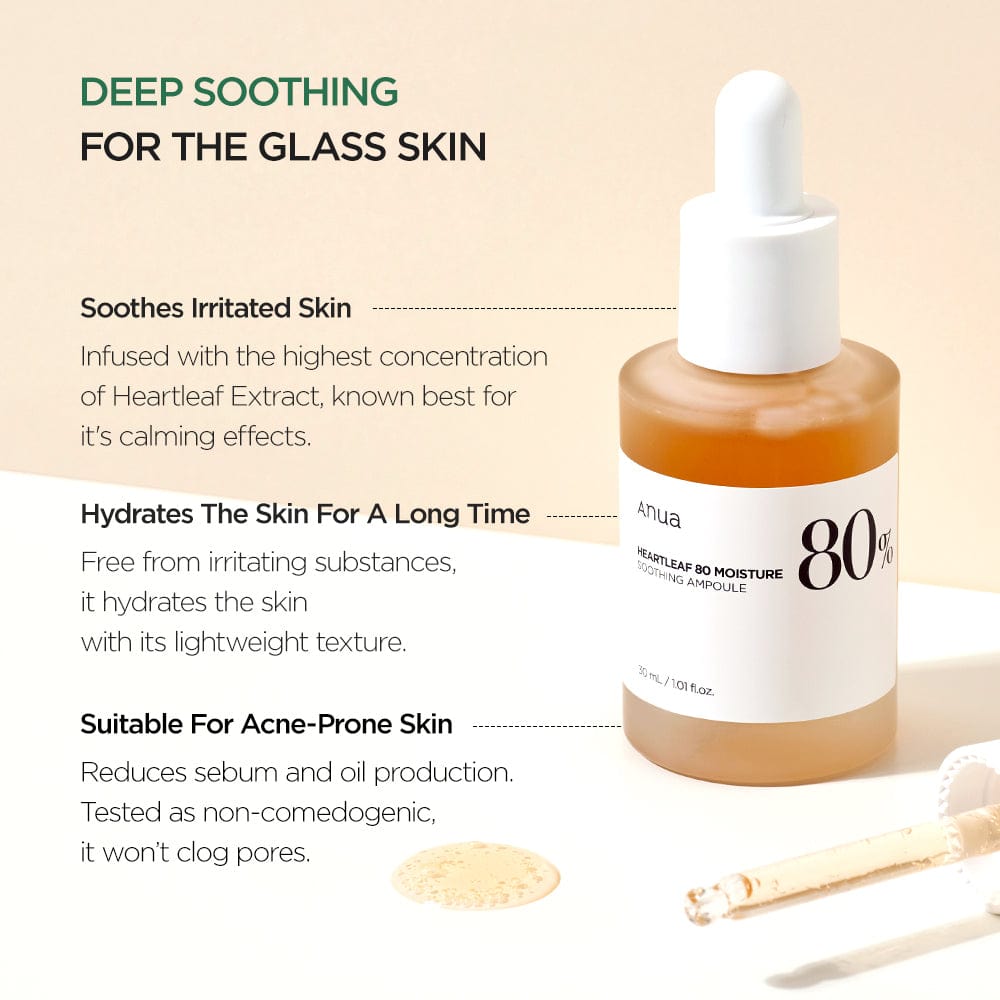 Anua US Ampoule/Serum 30ml Heartleaf 80% Moisture Soothing Ampoule