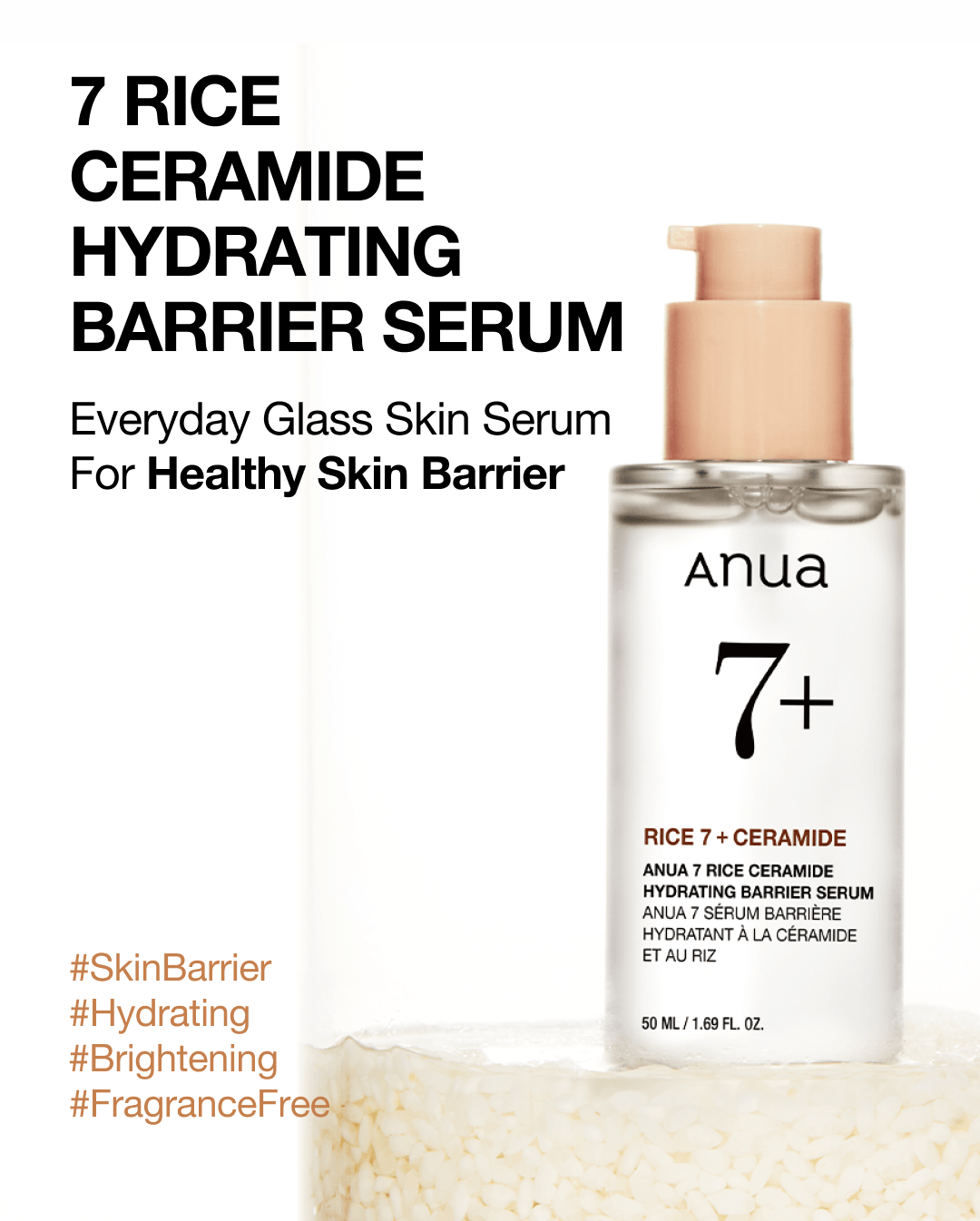 Anua US Ampoule/Serum 50ml Rice Ceramide 7 Hydrating Barrier Serum