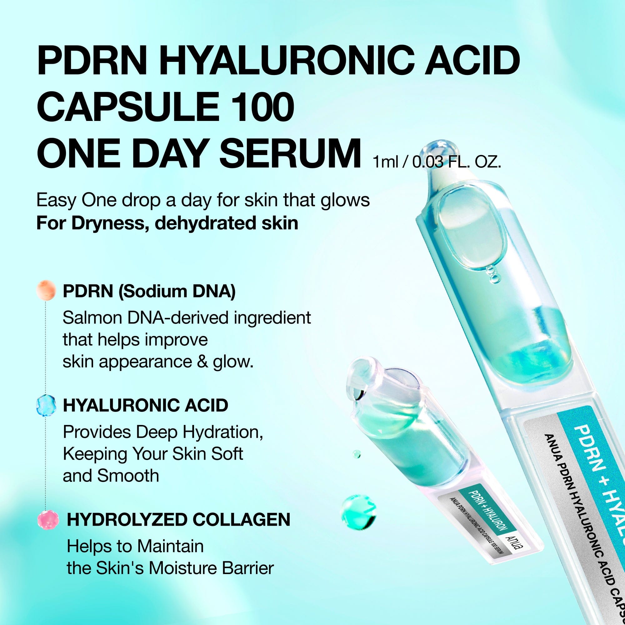 Anua US Ampoule/Serum PDRN Hyaluronic Acid Capsule 100 Serum PDRN Hyaluronic Acid Capsule 100 One Day Serum