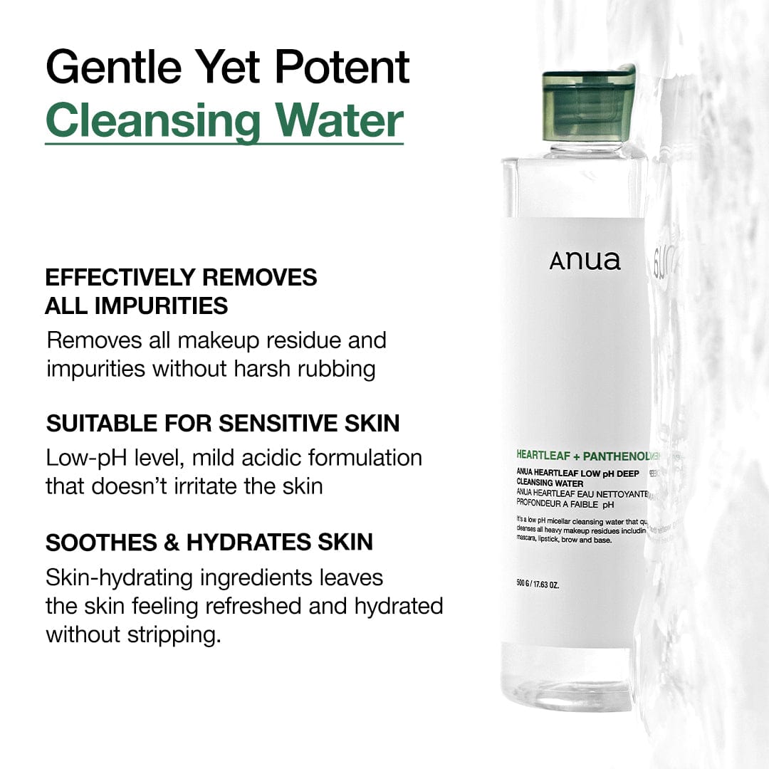 Anua US Cleanser 17.63 OZ Heartleaf Low pH Deep Cleansing Water