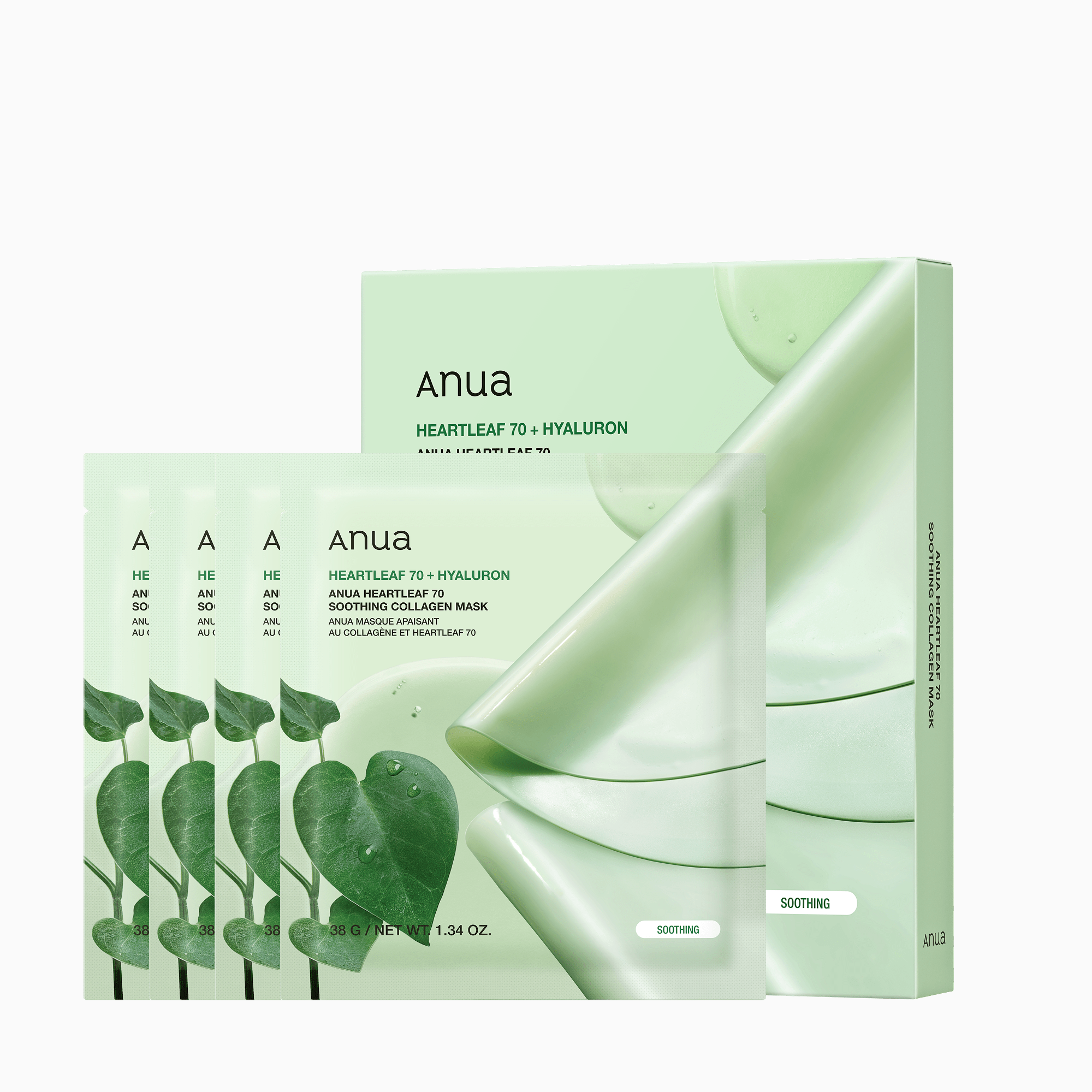 Anua US Sheet Mask 4ea Heartleaf 70 Soothing Collagen Mask