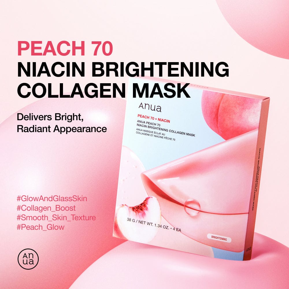 Anua US Sheet Mask 4ea Peach 70 Niacin Brightening Collagen Mask