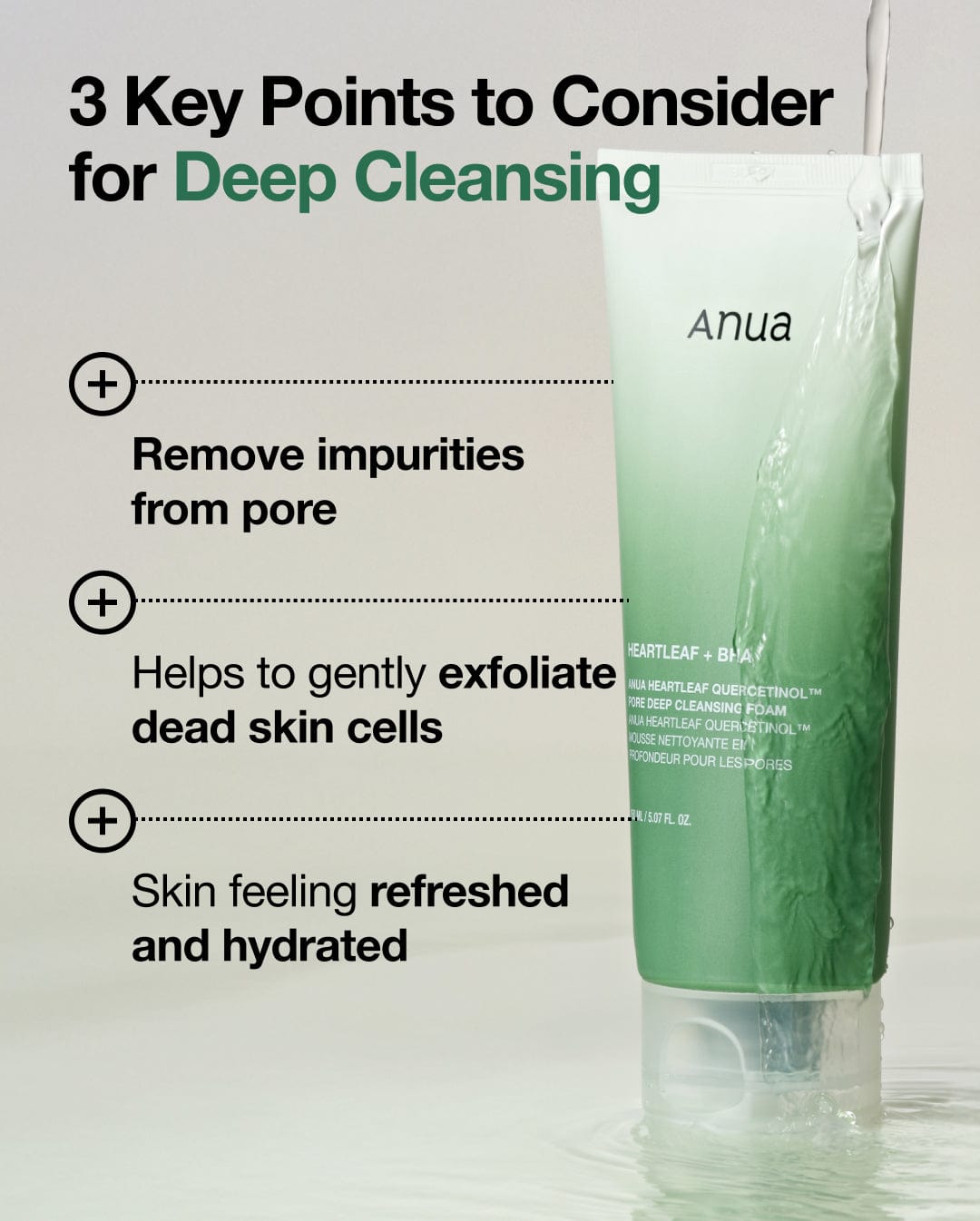 Anua US Cleanser 150ml Heartleaf Quercetinol Pore Deep Cleansing Foam