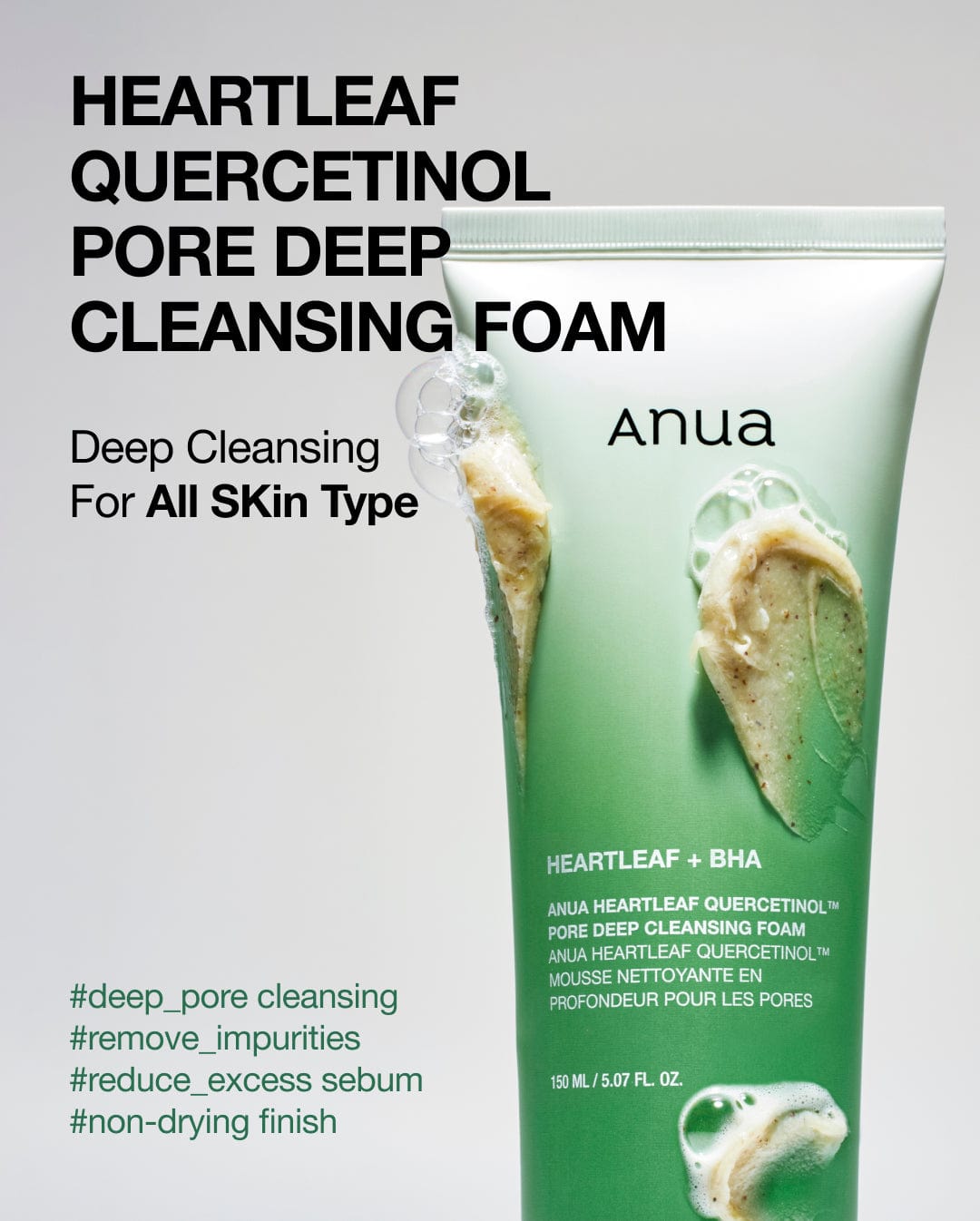 Anua US Cleanser 150ml Heartleaf Quercetinol Pore Deep Cleansing Foam