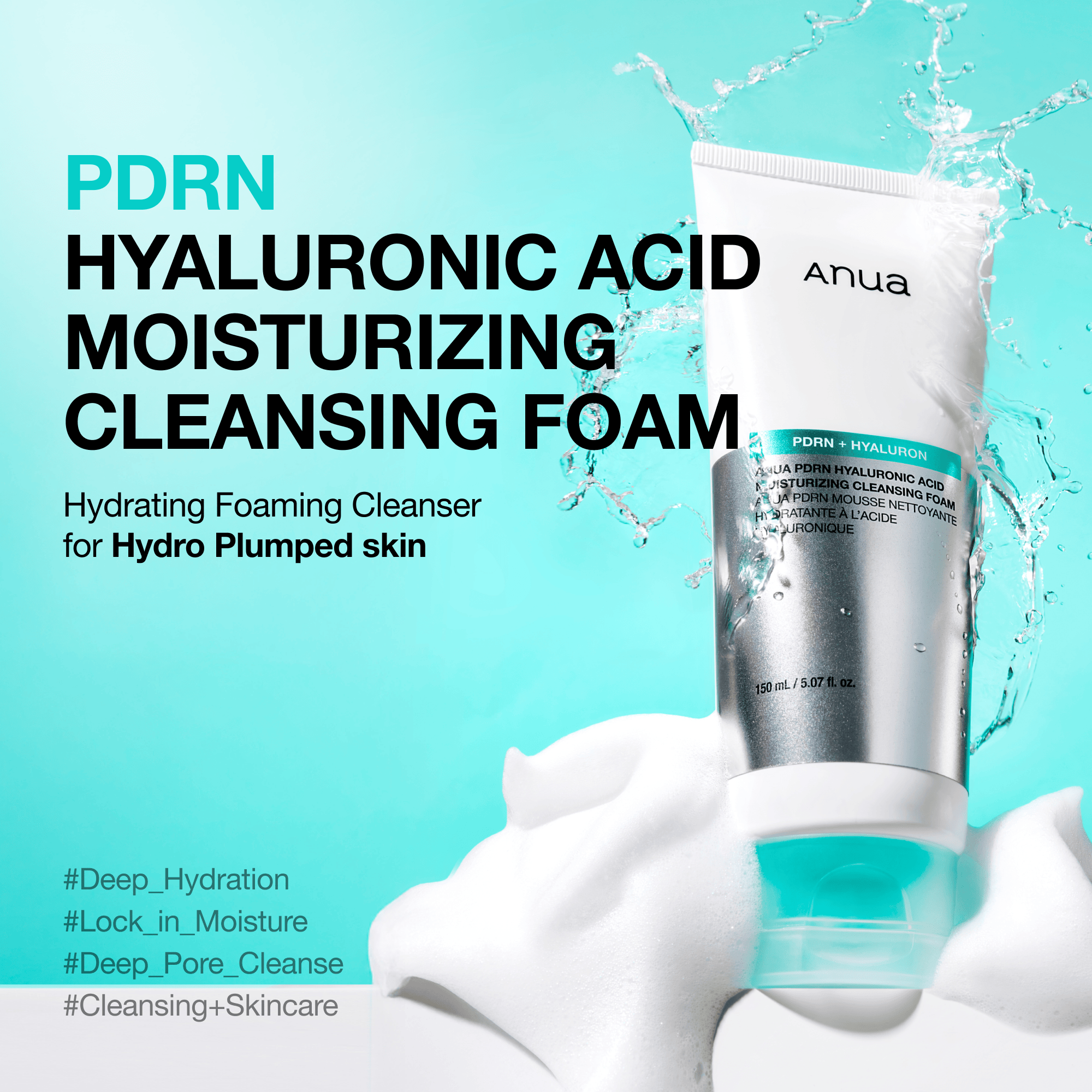 Anua US Cleanser PDRN Hyaluronic Acid Moisturizing Cleansing Foam PDRN Hyaluronic Acid Moisturizing Cleansing Foam