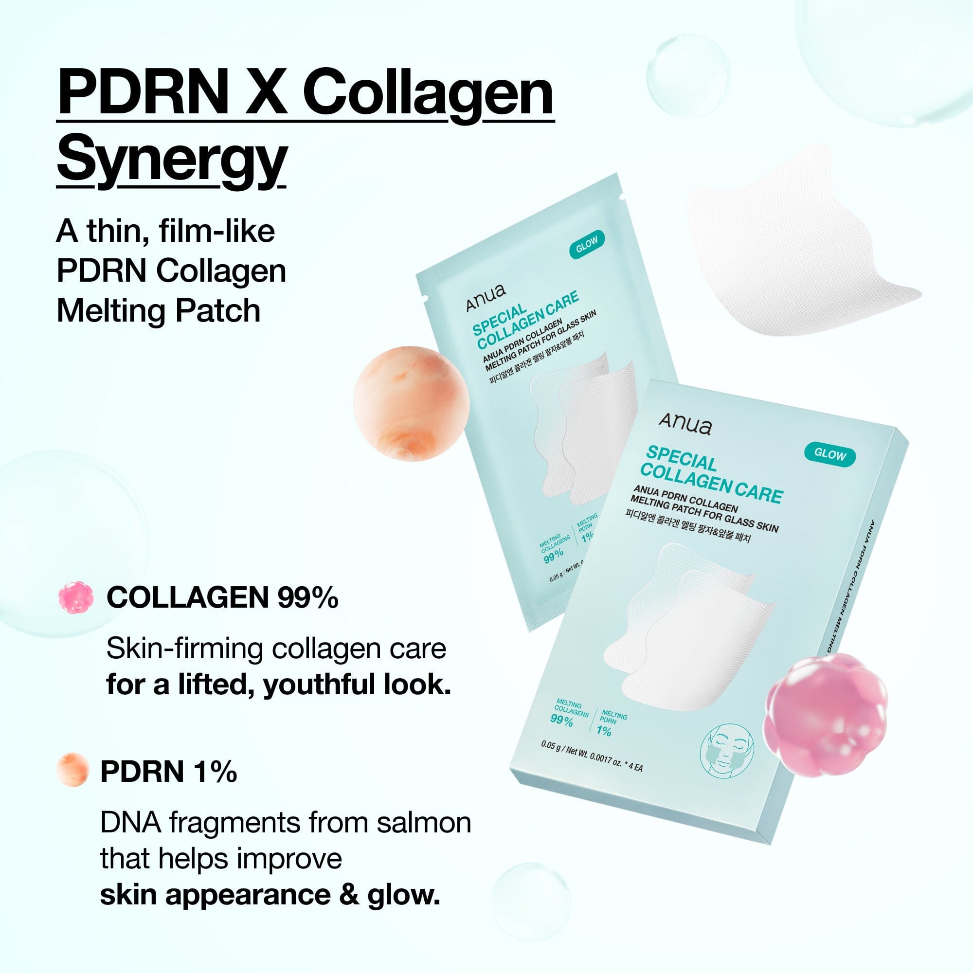 Anua US Spot Patches PDRN COLLAGEN MELTING PATCH FOR GLASS SKIN 4ea